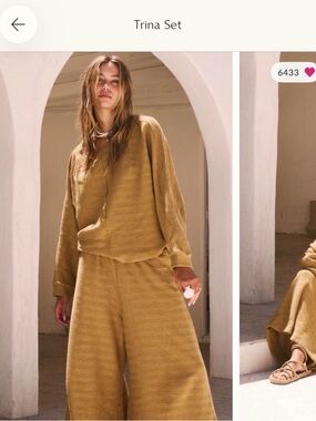 Free People Trina Set in Mustard